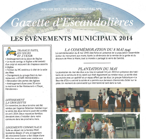 Bulletin municipal Escandolieres 2015